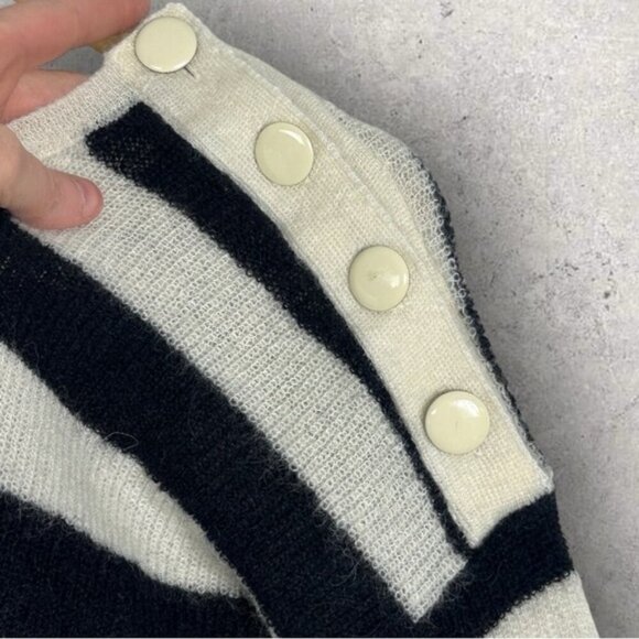 Sezane Nelson Jumper Sweater Striped Size Medium French Knit Mohair Alpaca Pull - Picture 7 of 16